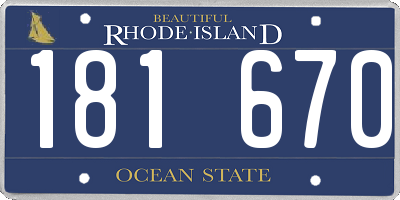RI license plate 181670