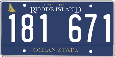 RI license plate 181671