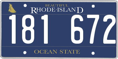 RI license plate 181672