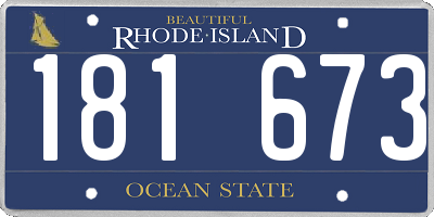 RI license plate 181673