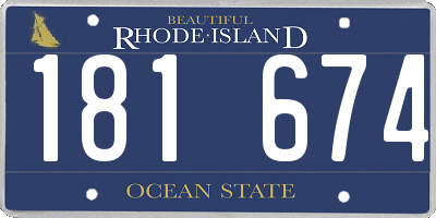 RI license plate 181674