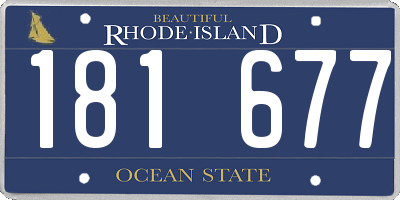 RI license plate 181677