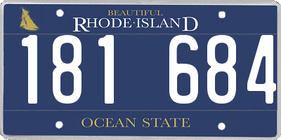 RI license plate 181684