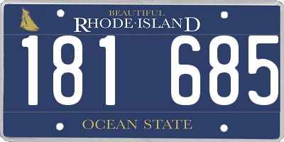 RI license plate 181685