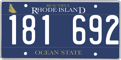 RI license plate 181692