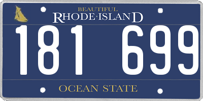 RI license plate 181699