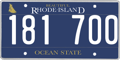RI license plate 181700