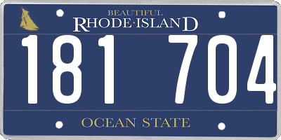 RI license plate 181704