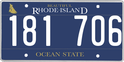 RI license plate 181706