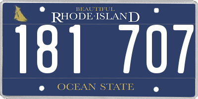 RI license plate 181707