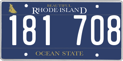 RI license plate 181708