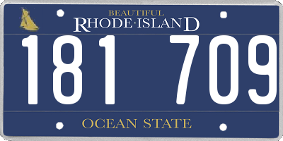 RI license plate 181709