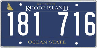 RI license plate 181716