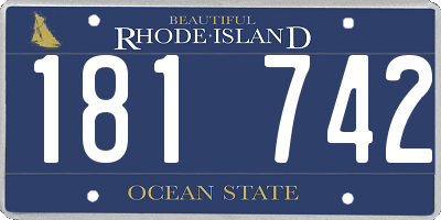 RI license plate 181742