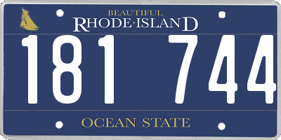 RI license plate 181744