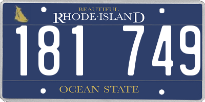 RI license plate 181749