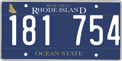 RI license plate 181754