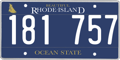 RI license plate 181757