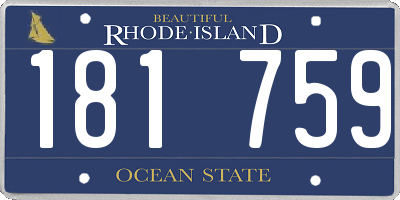 RI license plate 181759