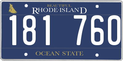 RI license plate 181760