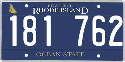 RI license plate 181762
