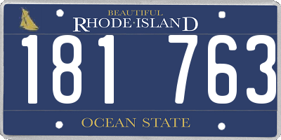 RI license plate 181763