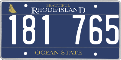 RI license plate 181765