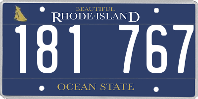 RI license plate 181767