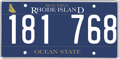 RI license plate 181768
