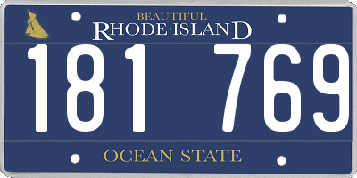 RI license plate 181769