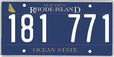RI license plate 181771