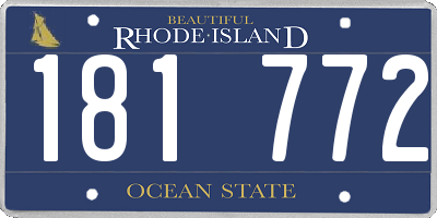 RI license plate 181772