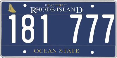 RI license plate 181777