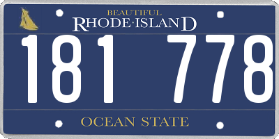 RI license plate 181778