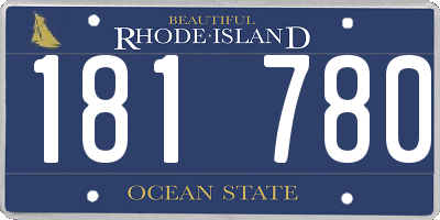 RI license plate 181780
