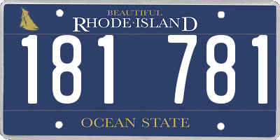 RI license plate 181781