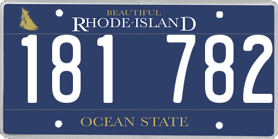 RI license plate 181782