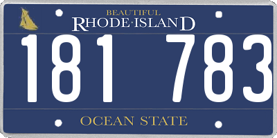 RI license plate 181783