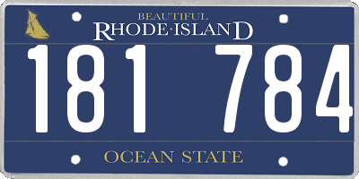 RI license plate 181784