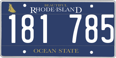 RI license plate 181785