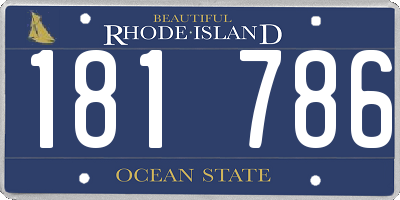 RI license plate 181786