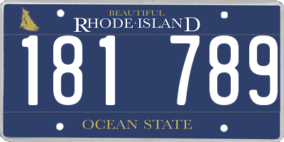 RI license plate 181789