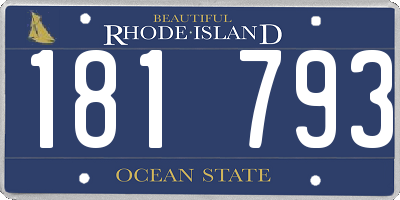 RI license plate 181793