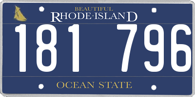 RI license plate 181796