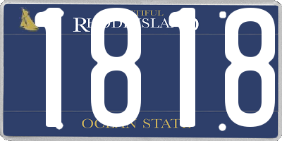 RI license plate 1818