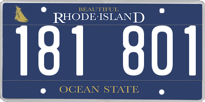 RI license plate 181801