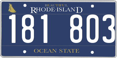 RI license plate 181803