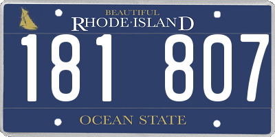 RI license plate 181807