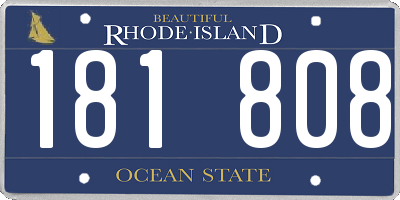 RI license plate 181808