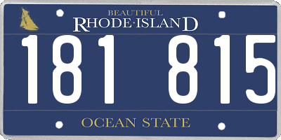 RI license plate 181815